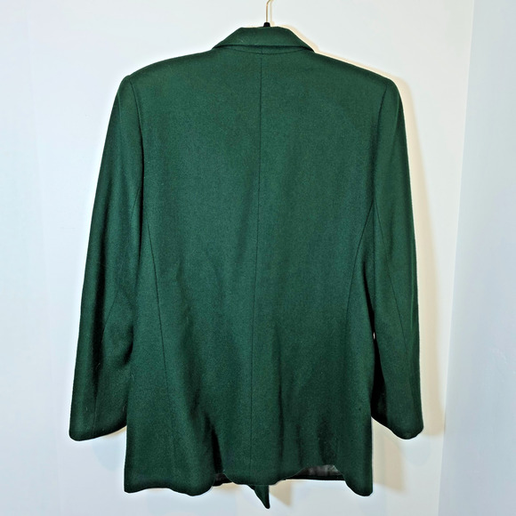 Vintage Military Olive Green Double Breasted Wool Blazer Gold Buttons Size 8 M - Picture 6 of 11